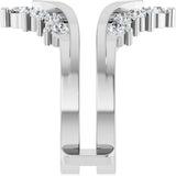 14K Gold Round Natural Diamond Accented V Ring Guard - White Gold - view 4