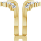14K Gold Round Natural Diamond Accented V Ring Guard - Yellow Gold - view 4