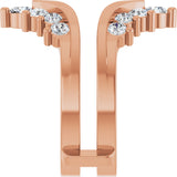 14K Gold Round Lab-Grown Diamond Accented V Ring Guard - Rose Gold - view 4