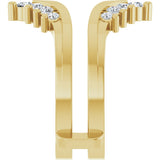14K Gold Round Lab-Grown Diamond Accented V Ring Guard - Yellow Gold - view 4