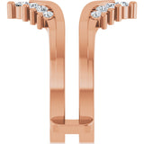 14K Gold Round Natural Diamond Accented V Ring Guard - Rose Gold - view 4