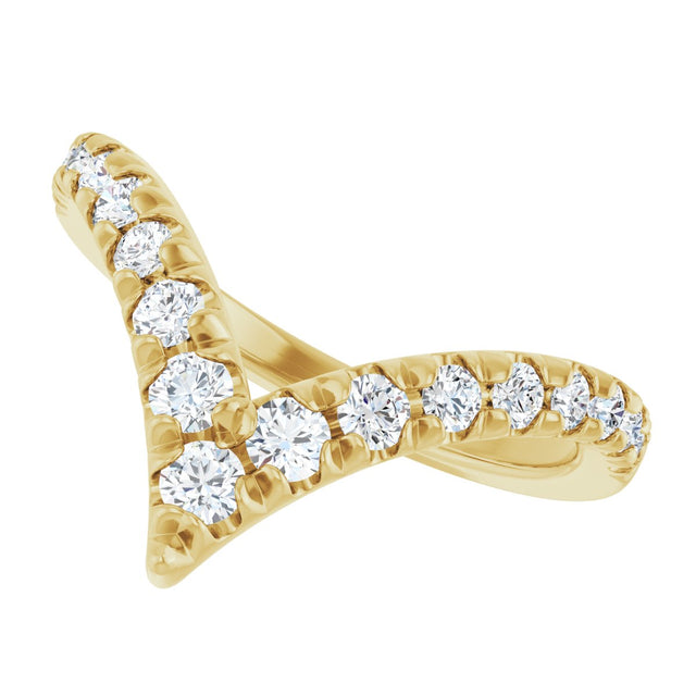 14K Gold Round Lab-Grown Diamond Contour Band - 1/2-5/8 CTW - Yellow Gold - view 10
