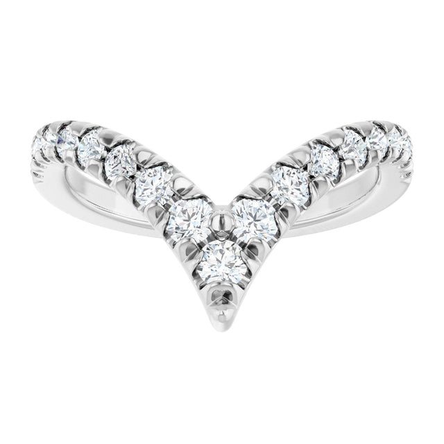 14K Gold Round Lab-Grown Diamond Contour Band - 1/2-5/8 CTW - White Gold - view 8