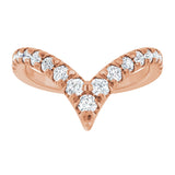 14K Gold Round Lab-Grown Diamond Contour Band - 1/2-5/8 CTW - Rose Gold - view 8