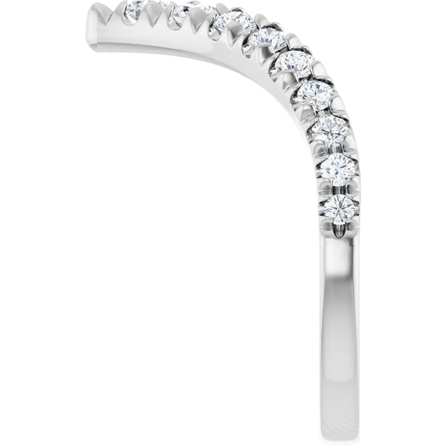 14K Gold Round Lab-Grown Diamond Contour Band - 1/2-5/8 CTW - White Gold - view 9