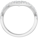 14K Gold Round Lab-Grown Diamond Contour Band - 1/2-5/8 CTW - White Gold - view 7