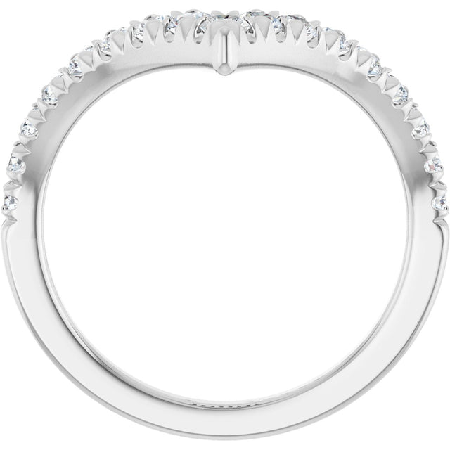 14K Gold Round Lab-Grown Diamond Contour Band - 1/2-5/8 CTW - White Gold - view 7