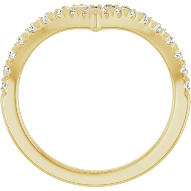 14K Gold Round Lab-Grown Diamond Contour Band - 1/2-5/8 CTW - Yellow Gold - view 7