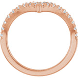 14K Gold Round Lab-Grown Diamond Contour Band - 1/2-5/8 CTW - Rose Gold - view 7