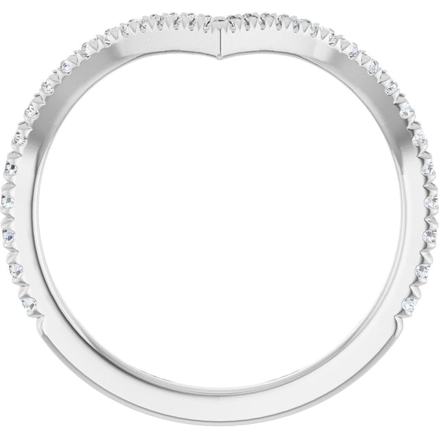 14K Gold Round Lab-Grown Diamond Contour Band – 1.3-1.5mm Stones - White Gold - view 2