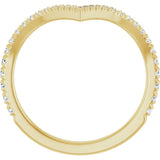 14K Gold Round Lab-Grown Diamond Contour Band – 1.3-1.5mm Stones - Yellow Gold - view 2