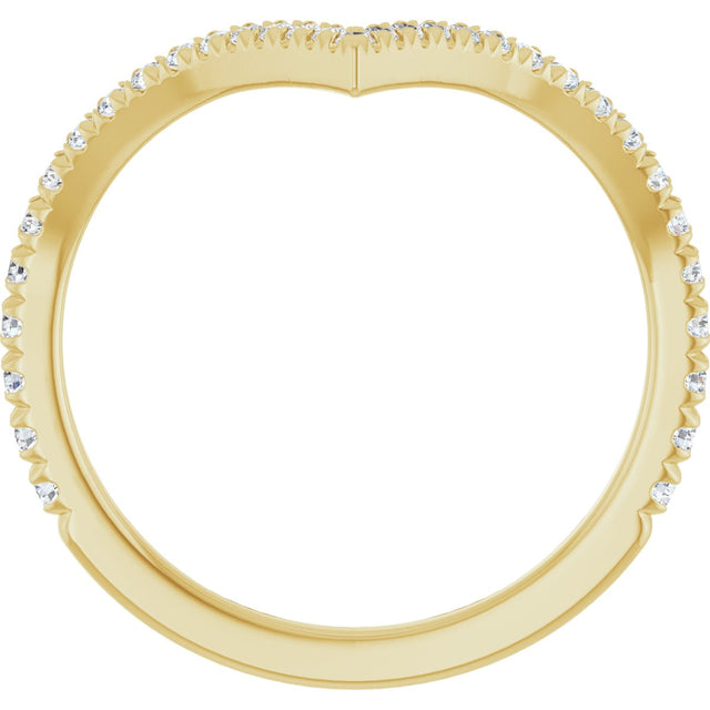 14K Gold Round Lab-Grown Diamond Contour Band – 1.3-1.5mm Stones - Yellow Gold - view 2
