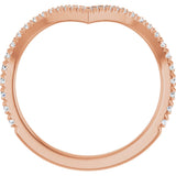 14K Gold Round Lab-Grown Diamond Contour Band – 1.3-1.5mm Stones - Rose Gold - view 2