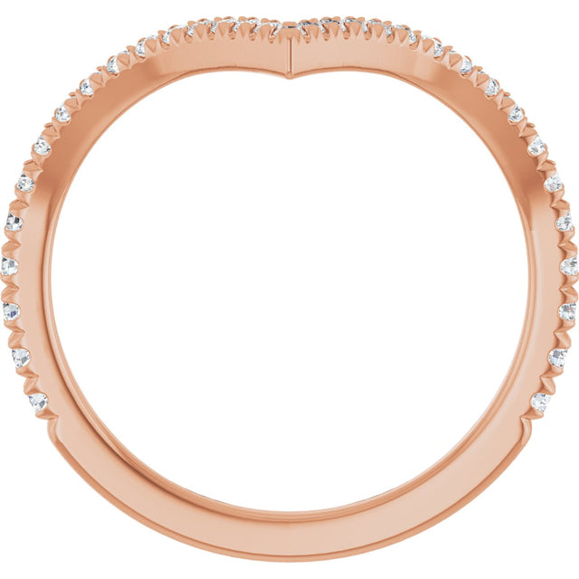 14K Gold Round Lab-Grown Diamond Contour Band – 1.3-1.5mm Stones - Rose Gold - view 2