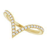 14K Gold Round Lab-Grown Diamond Contour Band – 1.3-1.5mm Stones - Yellow Gold - view 5