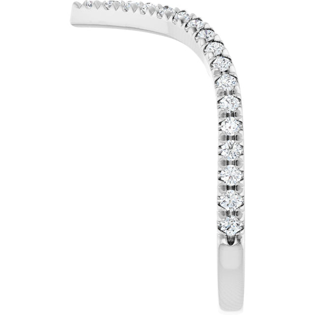 Platinum Round Lab-Grown Diamond Contour Band – 1.3-1.5mm Stones - view 4