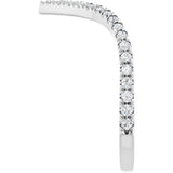 14K Gold Round Natural Diamond Contour Band – 1.3-1.5mm Stones - White Gold - view 4
