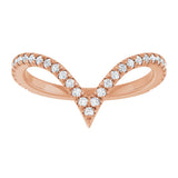 14K Gold Round Lab-Grown Diamond Contour Band – 1.3-1.5mm Stones - Rose Gold - view 3