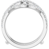 Platinum Round Natural Diamond Ring Guard - 1/2-1 1/2 CTW - view 7
