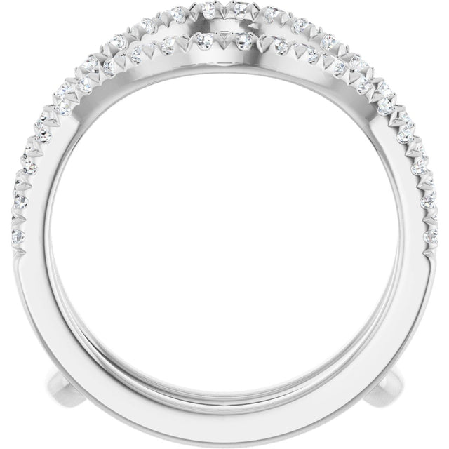 Platinum Round Natural Diamond Ring Guard - 1/2-1 1/2 CTW - view 7