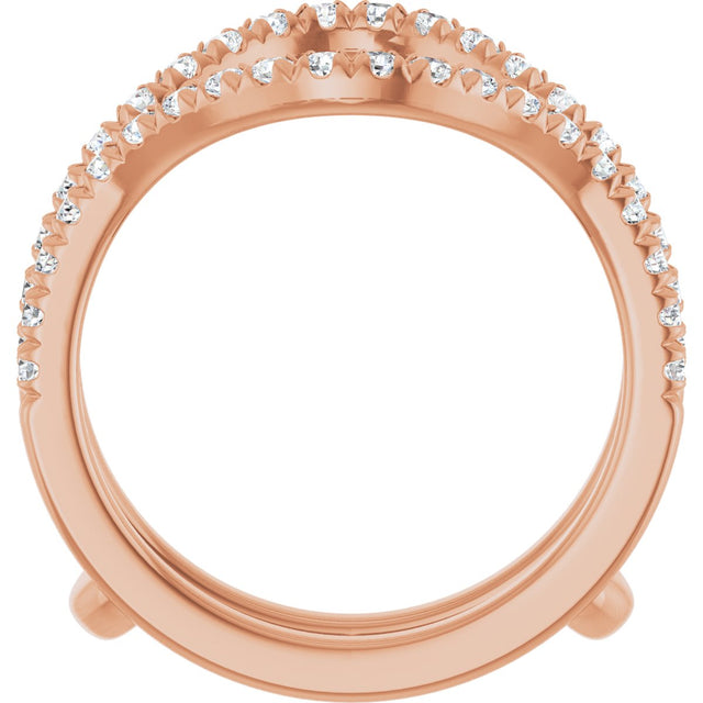14K Gold Round Lab-Grown Diamond Ring Guard - 1/2-1 1/2 CTW - Rose Gold - view 7