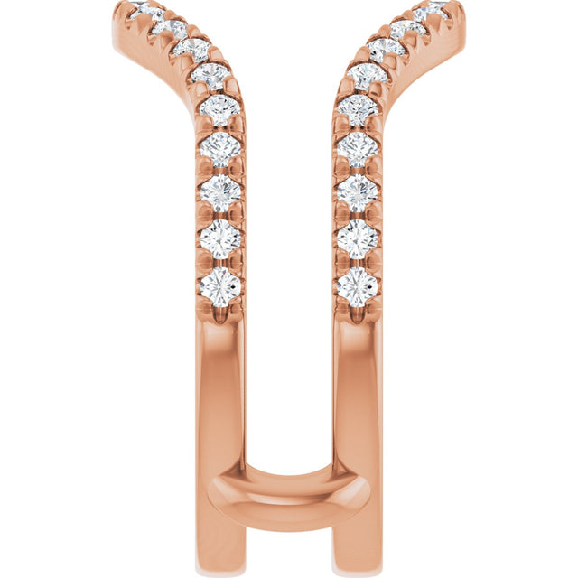 14K Gold Round Lab-Grown Diamond Ring Guard - 1/2-1 1/2 CTW - Rose Gold - view 9