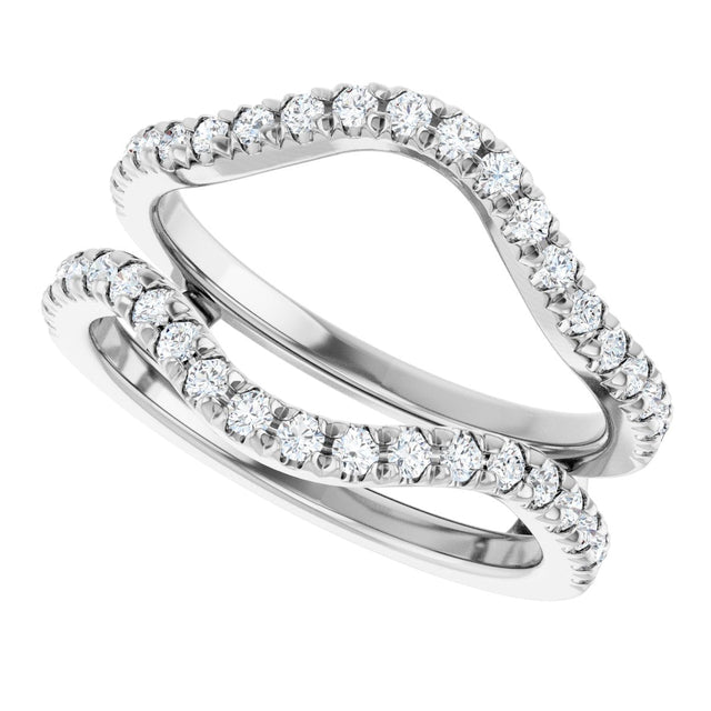 14K Gold Round Lab-Grown Diamond Ring Guard - 1/2-1 1/2 CTW - White Gold - view 10