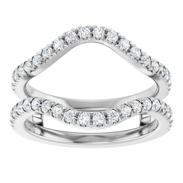 Platinum Round Natural Diamond Ring Guard - 1/2-1 1/2 CTW - view 8