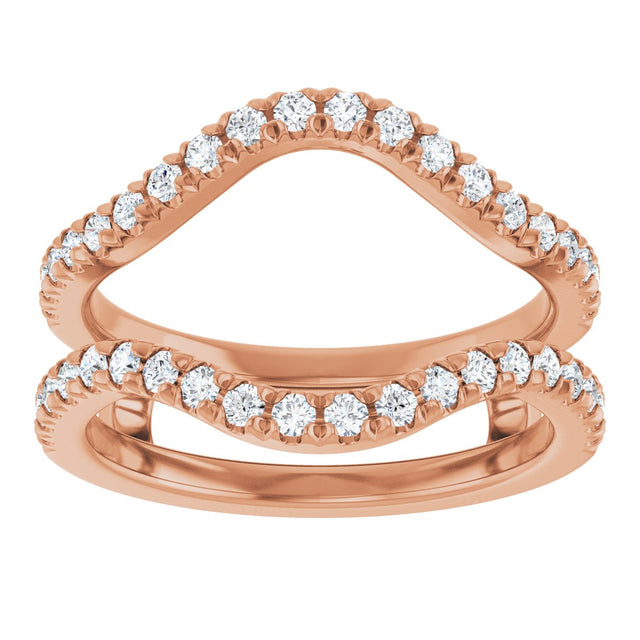 14K Gold Round Lab-Grown Diamond Ring Guard - 1/2-1 1/2 CTW - Rose Gold - view 8