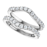 Platinum Round Lab-Grown Diamond French-Set Ring Guard - view 5