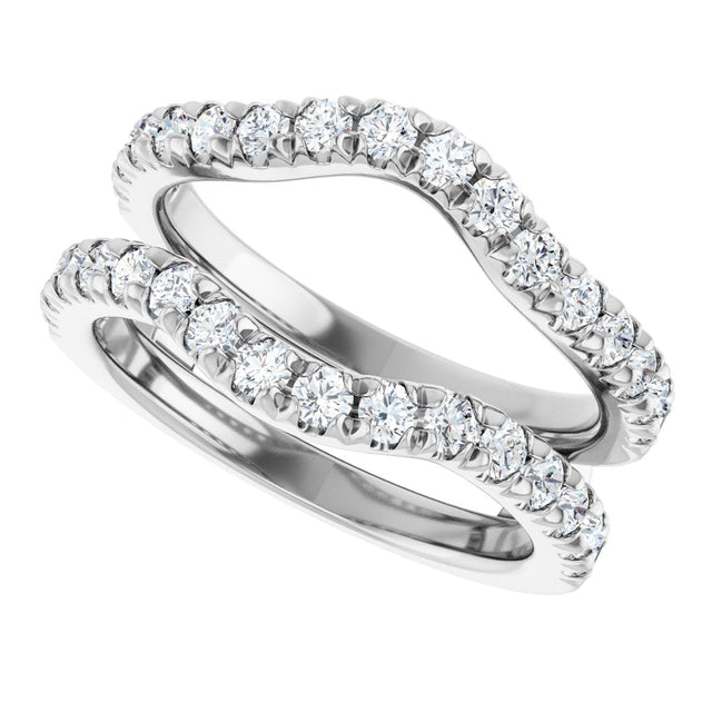 Platinum Round Lab-Grown Diamond French-Set Ring Guard - view 5