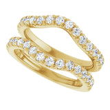 14K Gold Round Lab-Grown Diamond French-Set Ring Guard - Yellow Gold - view 5