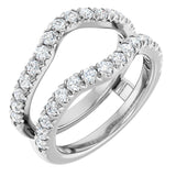 Platinum Round Natural Diamond French-Set Ring Guard