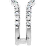 Platinum Round Natural Diamond French-Set Ring Guard - view 4