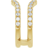 14K Gold Round Natural Diamond French-Set Ring Guard - Yellow Gold - view 4