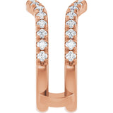 14K Gold Round Lab-Grown Diamond French-Set Ring Guard - Rose Gold - view 4