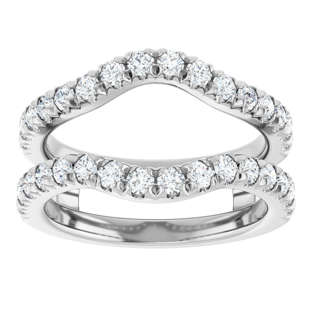 Platinum Round Lab-Grown Diamond French-Set Ring Guard - view 3