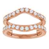 14K Gold Round Lab-Grown Diamond French-Set Ring Guard - Rose Gold - view 3