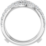 Platinum Round Lab-Grown Diamond French-Set Ring Guard - view 2