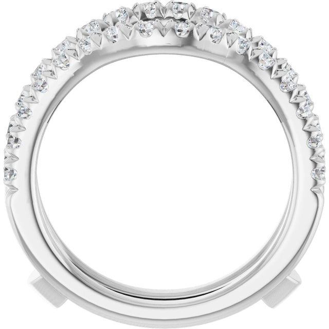 Platinum Round Lab-Grown Diamond French-Set Ring Guard - view 2