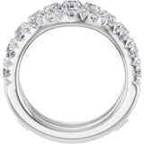 Platinum Round Lab-Grown Diamond French-Set Ring Guard - view 2