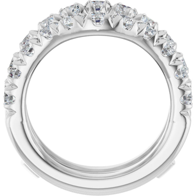 Platinum Round Lab-Grown Diamond French-Set Ring Guard - view 2