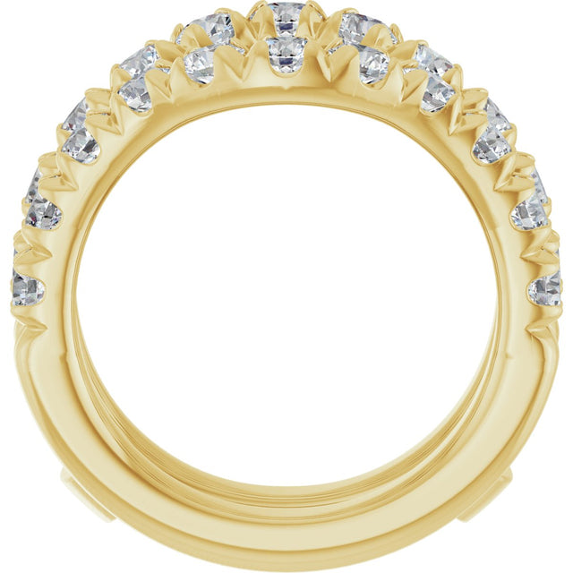 14K Gold Round Lab-Grown Diamond French-Set Ring Guard - Yellow Gold - view 2