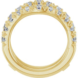 14K Gold Round Natural Diamond French-Set Ring Guard - Yellow Gold - view 2