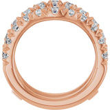 14K Gold Round Lab-Grown Diamond French-Set Ring Guard - Rose Gold - view 2