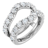Platinum Round Natural Diamond French-Set Ring Guard