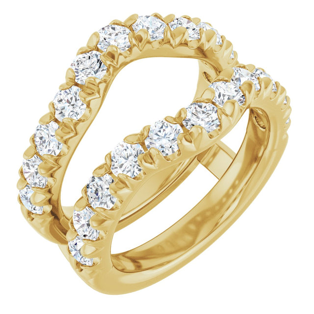 14K Gold Round Lab-Grown Diamond French-Set Ring Guard - Yellow Gold