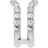 Platinum Round Lab-Grown Diamond French-Set Ring Guard - view 4