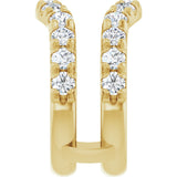 14K Gold Round Lab-Grown Diamond French-Set Ring Guard - Yellow Gold - view 4