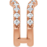 14K Gold Round Lab-Grown Diamond French-Set Ring Guard - Rose Gold - view 4